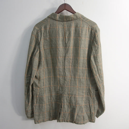 NIGEL CABOURN Linen Check Tailored Jacket Size 50