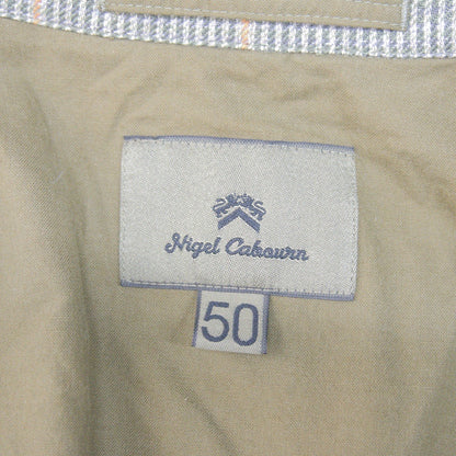 NIGEL CABOURN Linen Check Tailored Jacket Size 50
