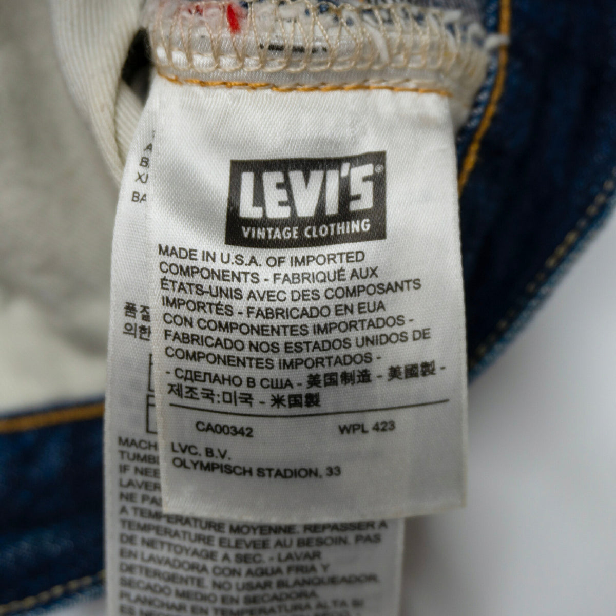 LEVI'S VINTAGE CLOTHING 501ZXX Big E Denim Jeans Size 33×34