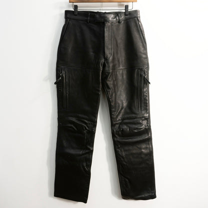Max Fritz Leather Biker Pants Black Size 48