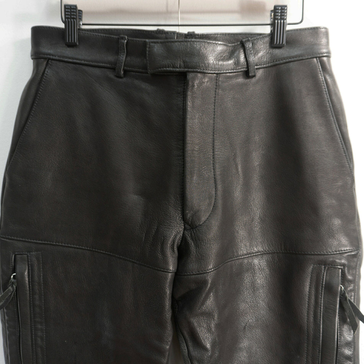 Max Fritz Leather Biker Pants Black Size 48