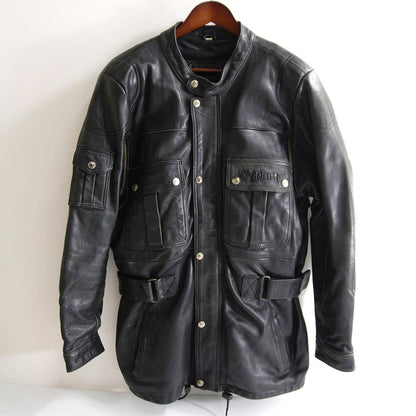 BELSTAFF Black Leather Motorcycle Jacket Size 40