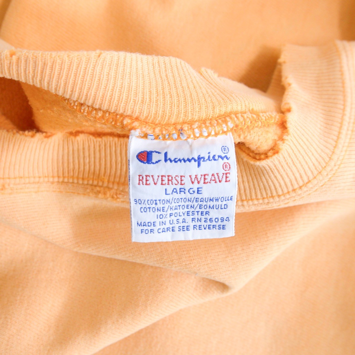 CHAMPION 90s Reverse Weave Rare Orange Sweatshirt Size L