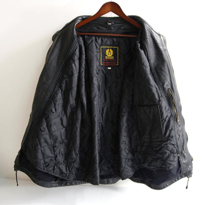 BELSTAFF Black Leather Motorcycle Jacket Size 40