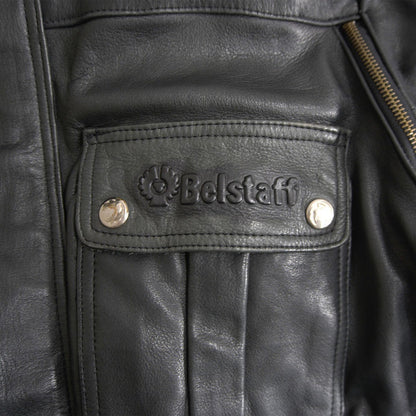 BELSTAFF Black Leather Motorcycle Jacket Size 40