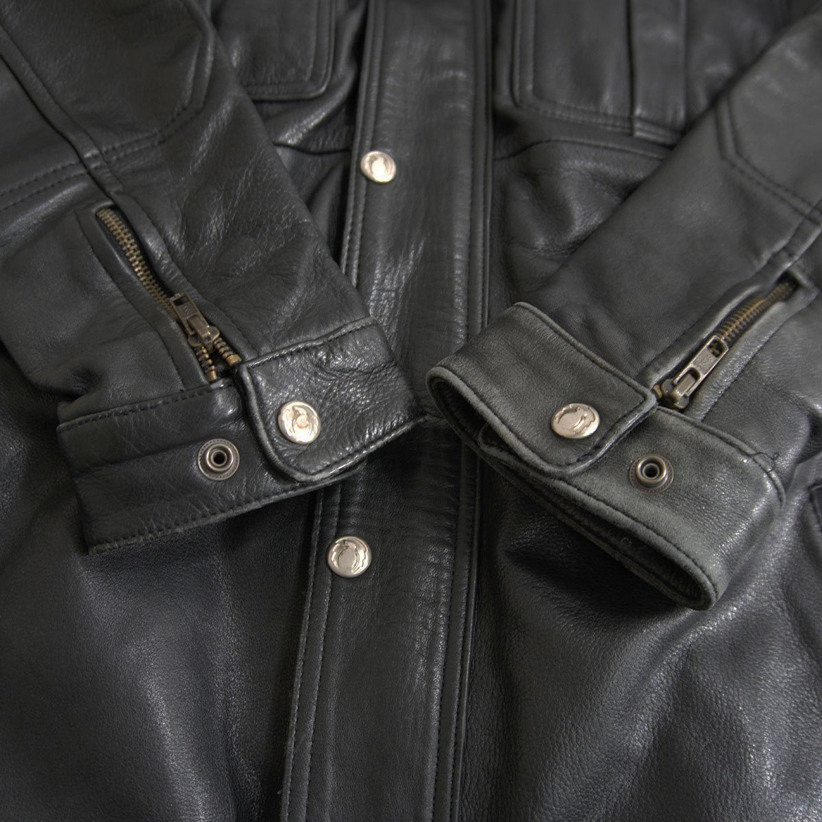 BELSTAFF Black Leather Motorcycle Jacket Size 40