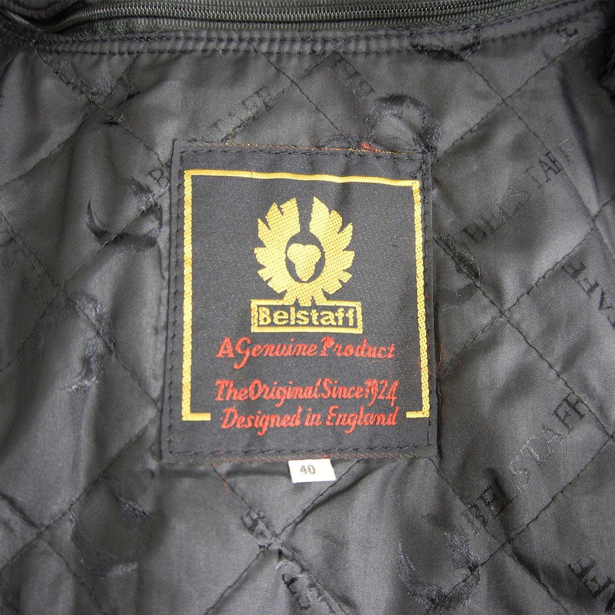 BELSTAFF Black Leather Motorcycle Jacket Size 40