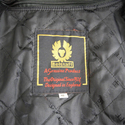 BELSTAFF Black Leather Motorcycle Jacket Size 40