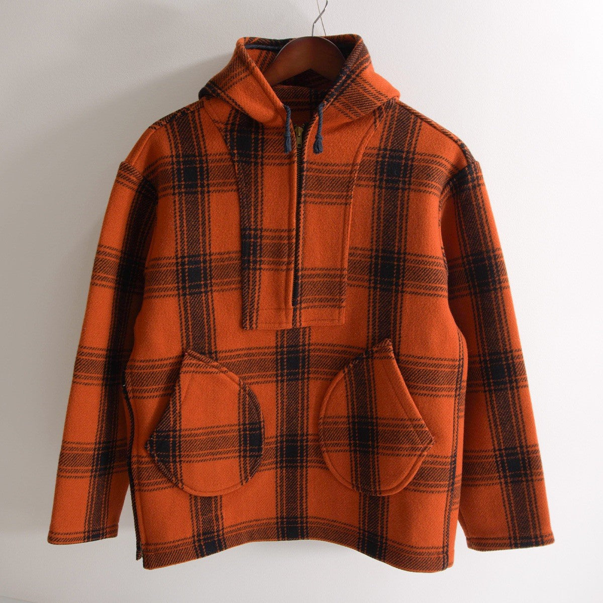 WAREHOUSE Melton Half-Zip Check Jacket Size 38