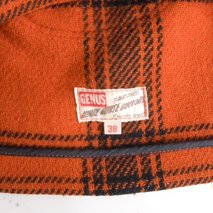 WAREHOUSE Melton Half-Zip Check Jacket Size 38