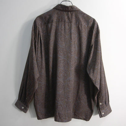 STUSSY 80s USA Made Open Collar Rayon Shirt Size L