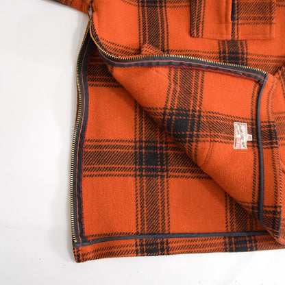 WAREHOUSE Melton Half-Zip Check Jacket Size 38