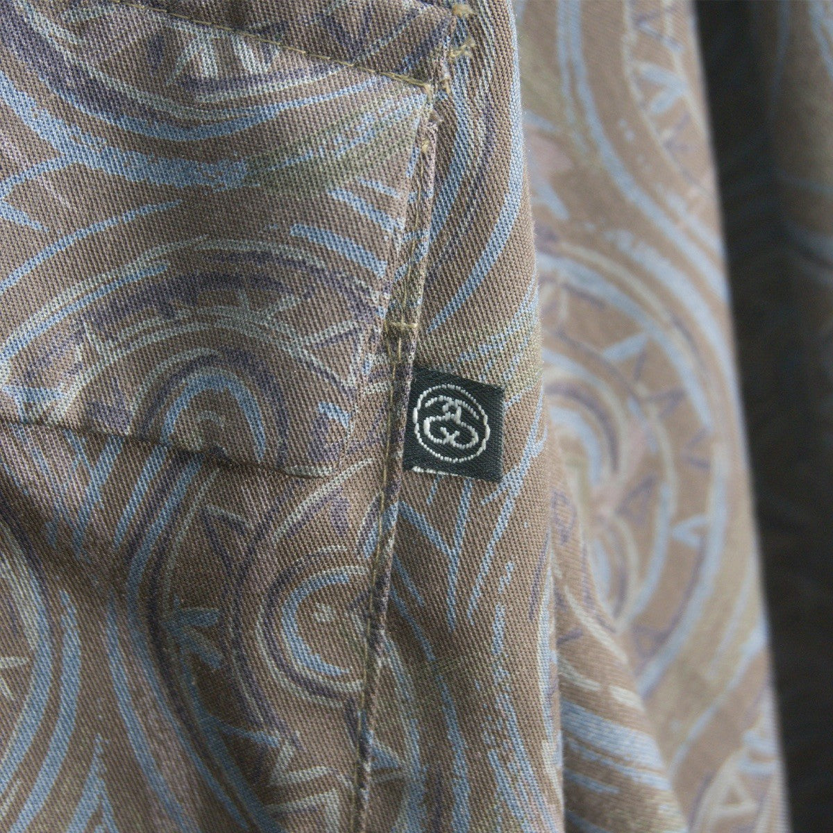STUSSY 80s USA Made Open Collar Rayon Shirt Size L