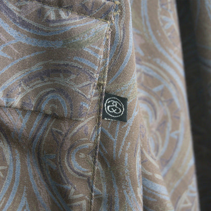 STUSSY 80s USA Made Open Collar Rayon Shirt Size L