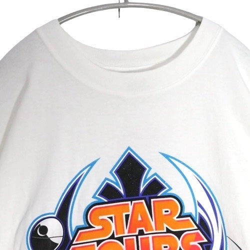 DISNEY 90s Star Wars Star Tours T-Shirt White Size XXL