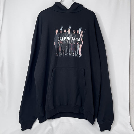 BALENCIAGA Real Balenciaga Pullover Hoodie Black