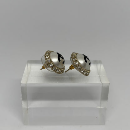 CHANEL CC Faux Pearl Earrings Gold A20P Size ONE SIZE