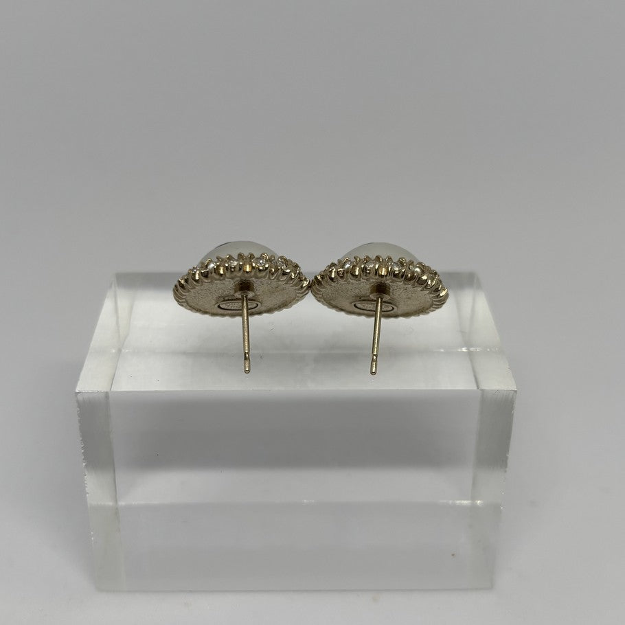 CHANEL CC Faux Pearl Earrings Gold A20P Size ONE SIZE