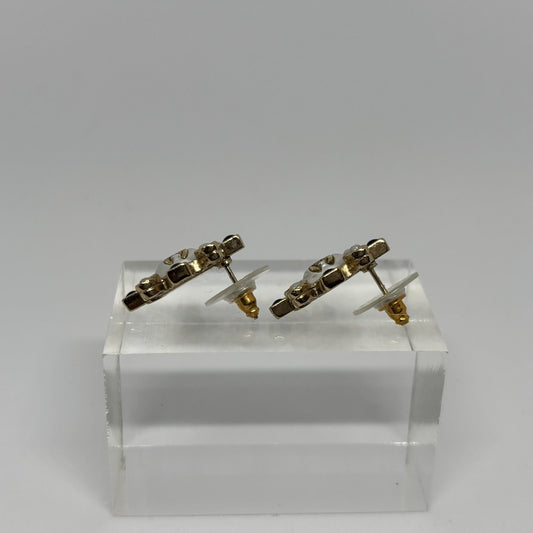 CHANEL CC Logo Oval Faux Pearl Earrings Gold Size ONE SIZE