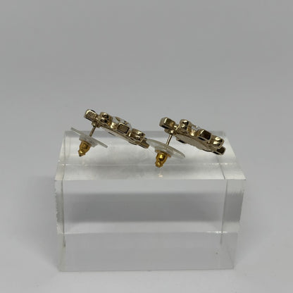 CHANEL CC Logo Oval Faux Pearl Earrings Gold Size ONE SIZE