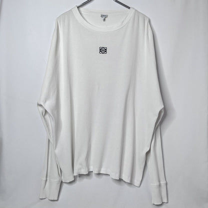 LOEWE Oversized Fit Cotton Long Sleeve T-Shirt White Size L