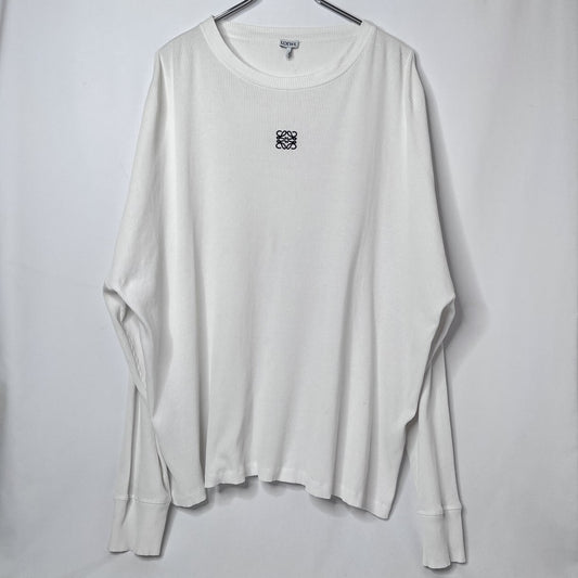 LOEWE Oversized Fit Cotton Long Sleeve T-Shirt White Size L