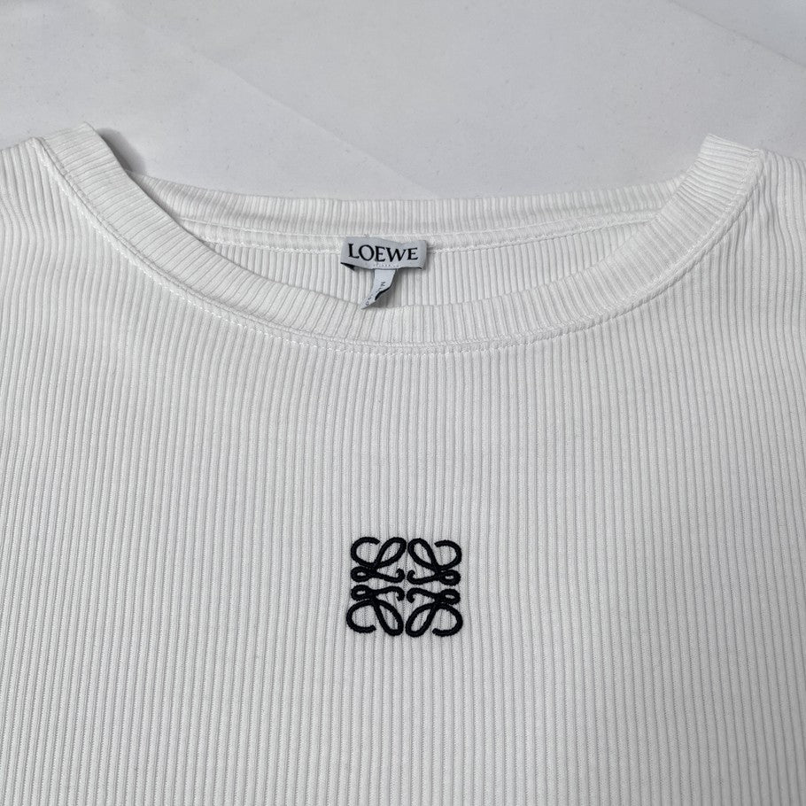 LOEWE Oversized Fit Cotton Long Sleeve T-Shirt White Size L