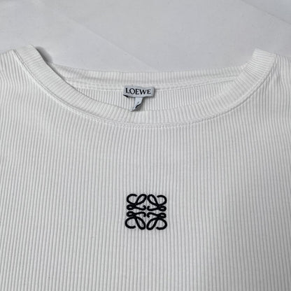 LOEWE Oversized Fit Cotton Long Sleeve T-Shirt White Size L