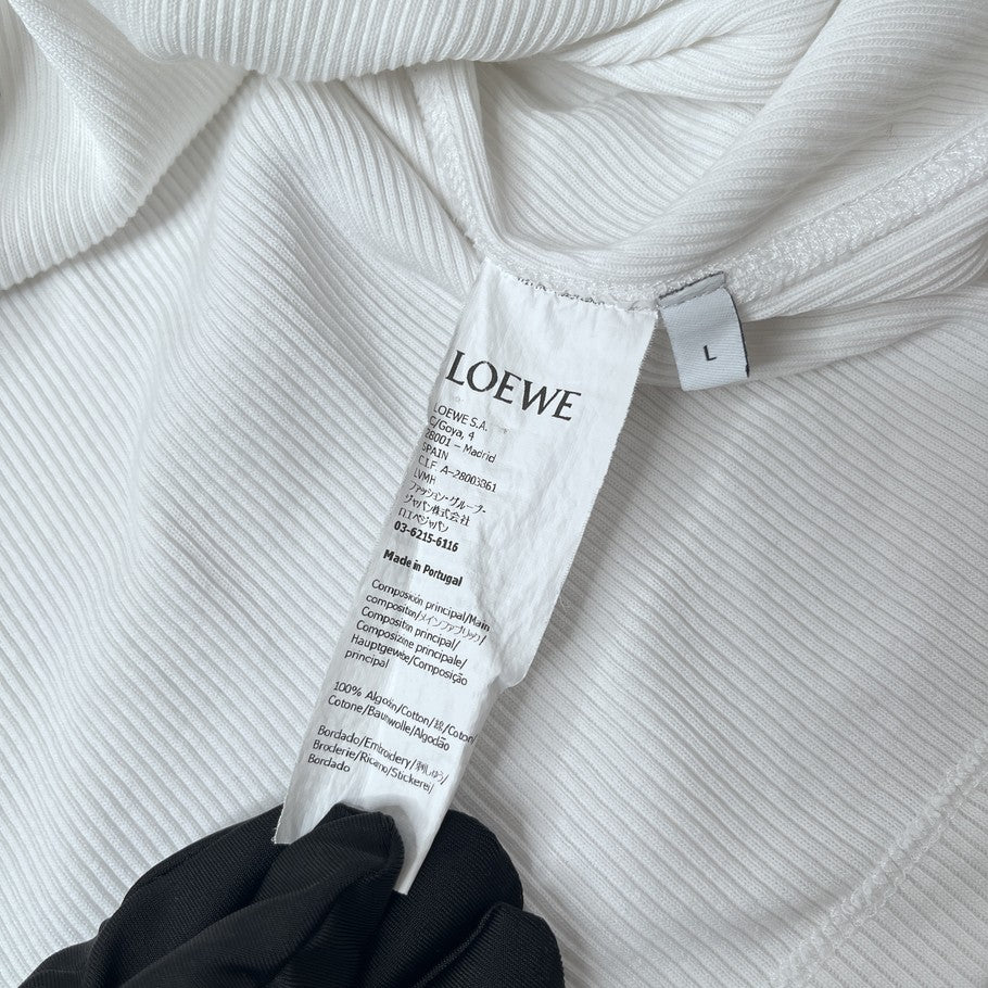 LOEWE Oversized Fit Cotton Long Sleeve T-Shirt White Size L