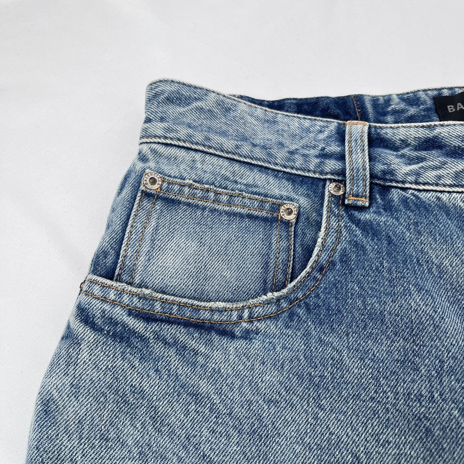 BALENCIAGA Baggy Unisex Light Blue Cotton Jeans