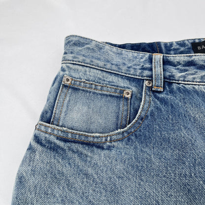 BALENCIAGA Baggy Unisex Light Blue Cotton Jeans