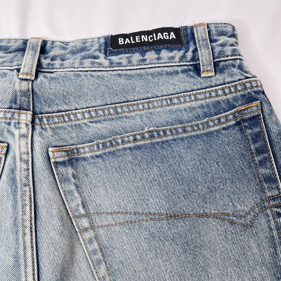 BALENCIAGA Baggy Unisex Light Blue Cotton Jeans