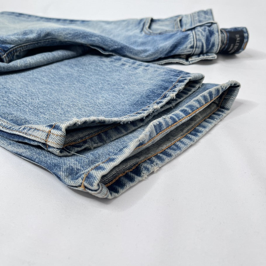 BALENCIAGA Baggy Unisex Light Blue Cotton Jeans