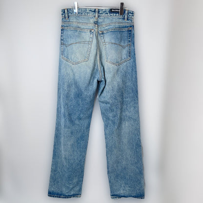 BALENCIAGA Baggy Unisex Light Blue Cotton Jeans