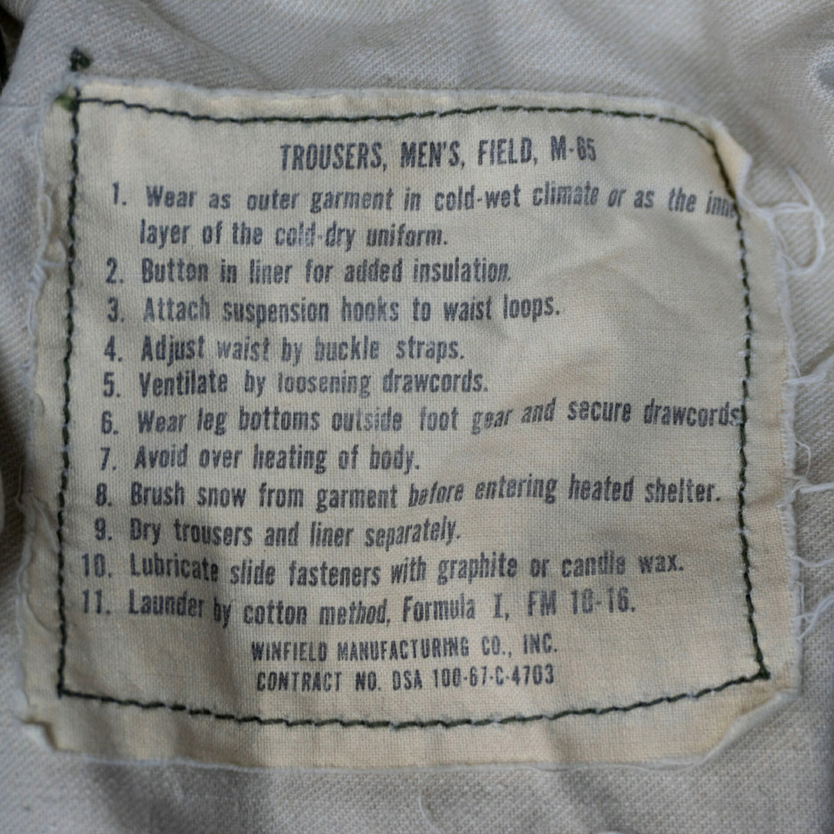 US ARMY 60s M-65 Aluminum Zip Cargo Pants Size SMALL-REGULAR