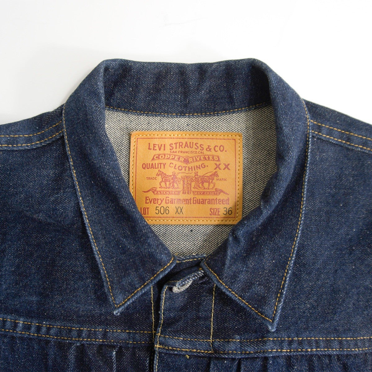 LEVI'S 506XX Big E Type 1 Denim Jacket Dark Indigo Size 36