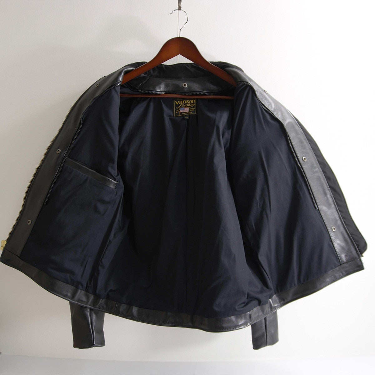 VANSON USA Model B Single Rider Leather Jacket Size 42