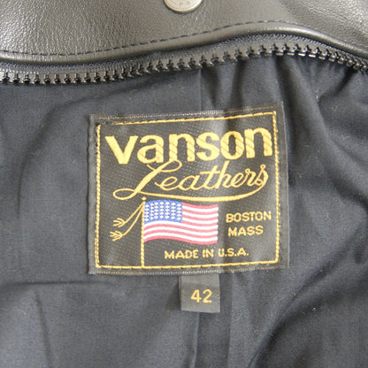 VANSON USA Model B Single Rider Leather Jacket Size 42