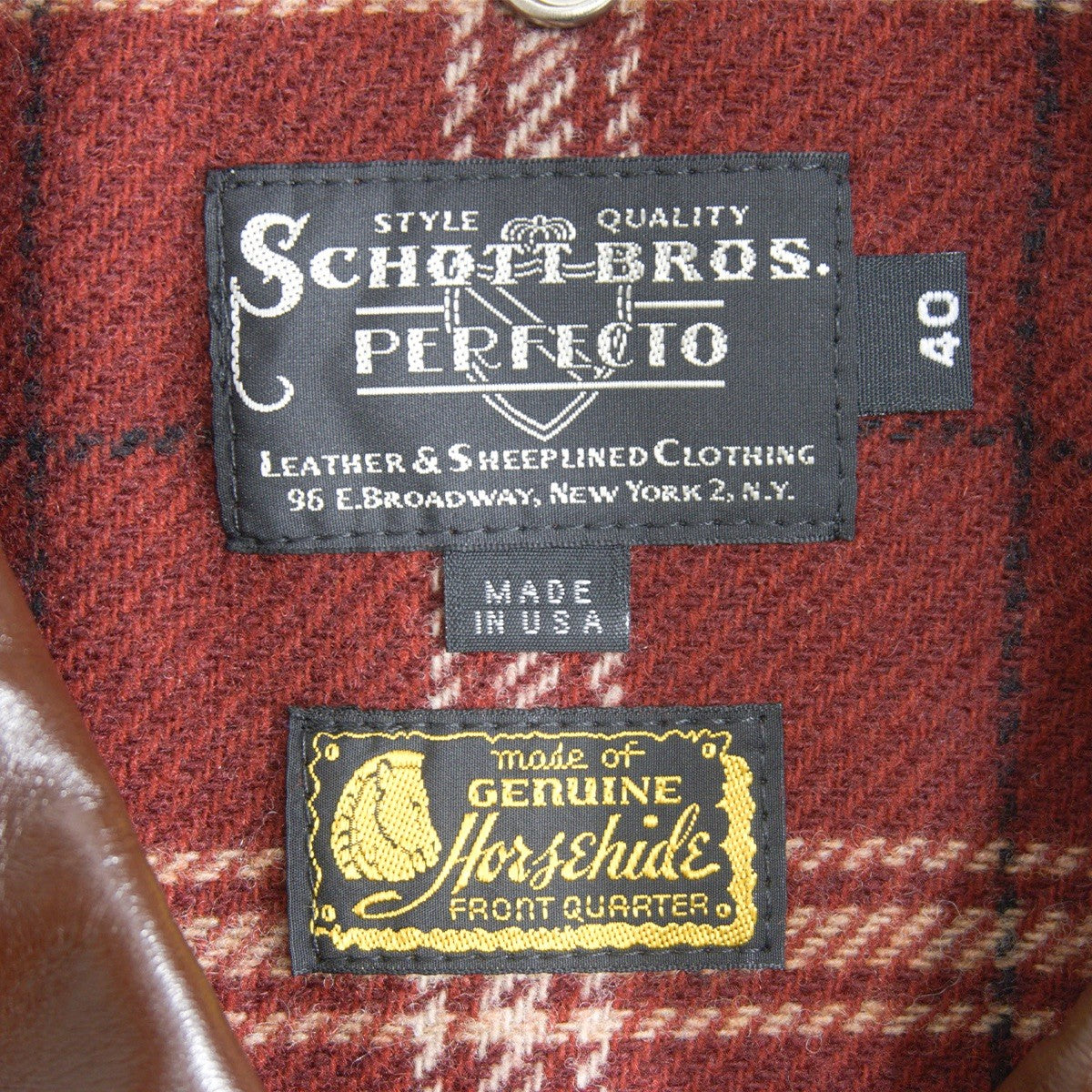 SCHOTT Special Horsehide One Star Rider Jacket Size 40