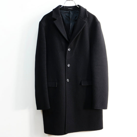 JIL SANDER FW16 Melton Wool Chesterfield Coat Black Size 50