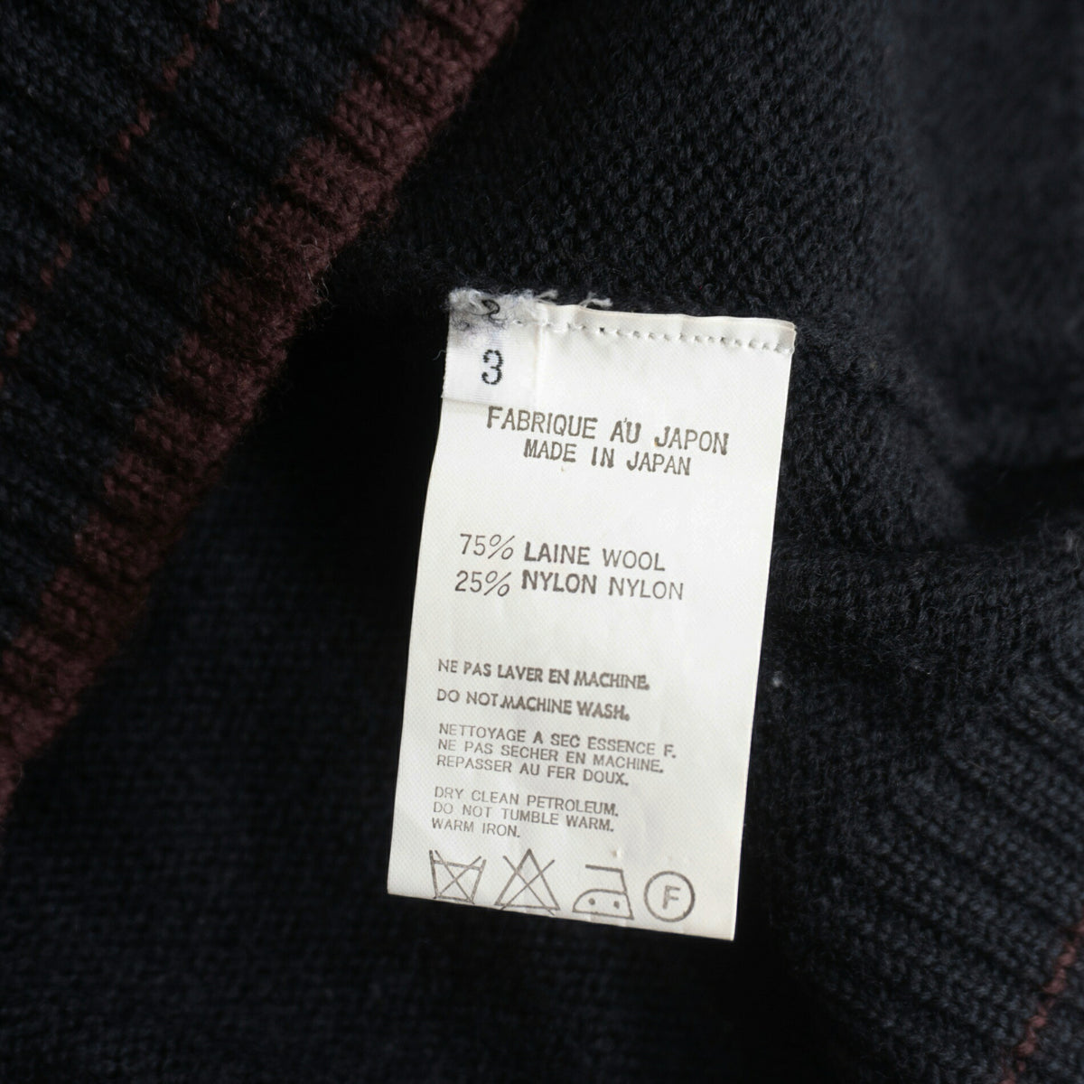 Y's for men Black Sleeve Panel Knit Sweater Size 3