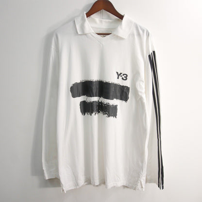 YOHJI YAMAMOTO Y-3 GFX Logo Long Sleeve T-Shirt White Size L