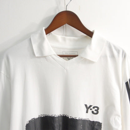 YOHJI YAMAMOTO Y-3 GFX Logo Long Sleeve T-Shirt White Size L