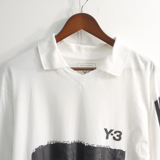 YOHJI YAMAMOTO Y-3 GFX Logo Long Sleeve T-Shirt White Size L