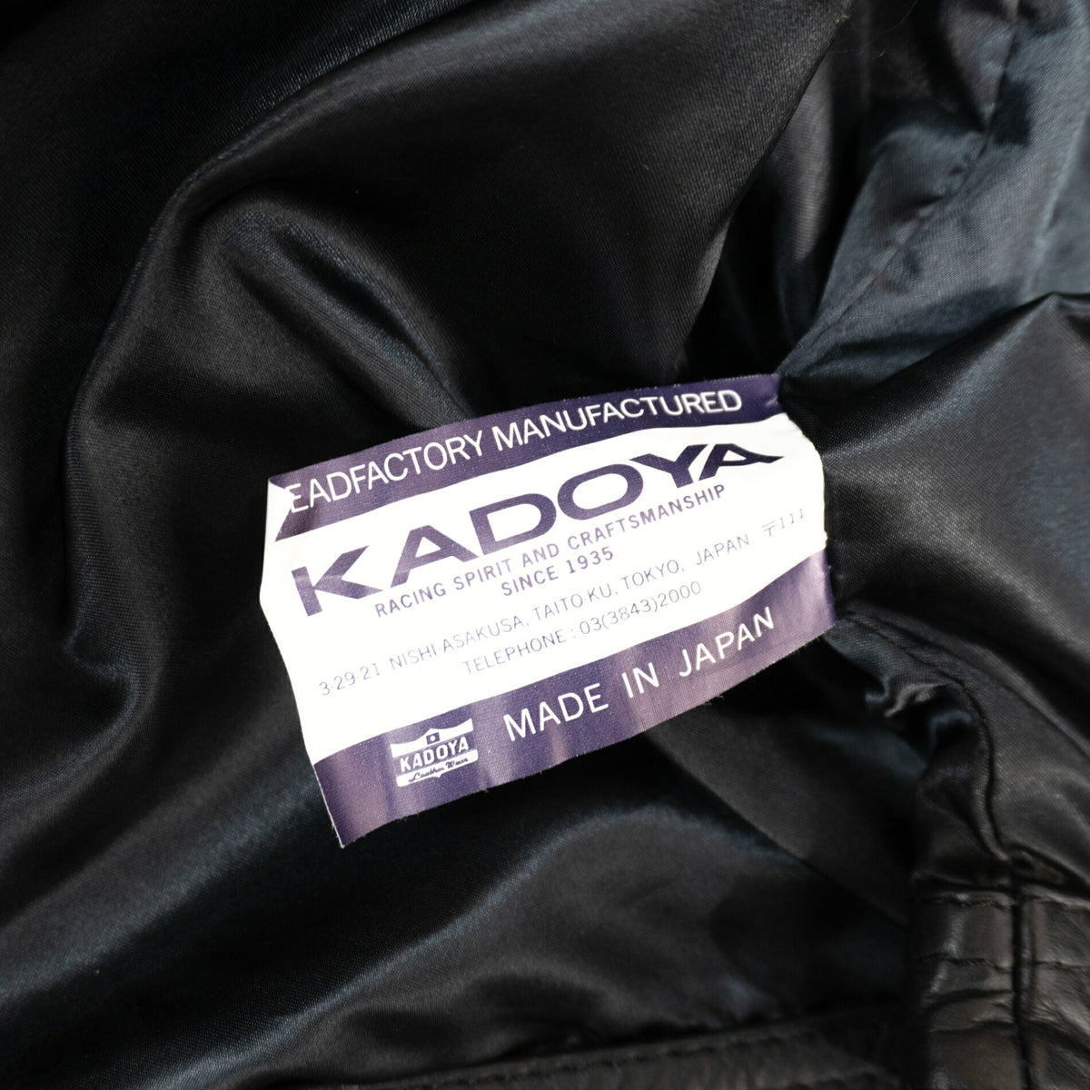 KADOYA Battle Suit Leather Jacket Black