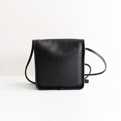 OLD COACH Turnlock Leather Flap Bag Navy