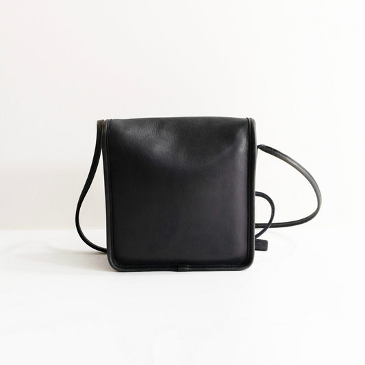 OLD COACH Turnlock Leather Flap Bag Navy