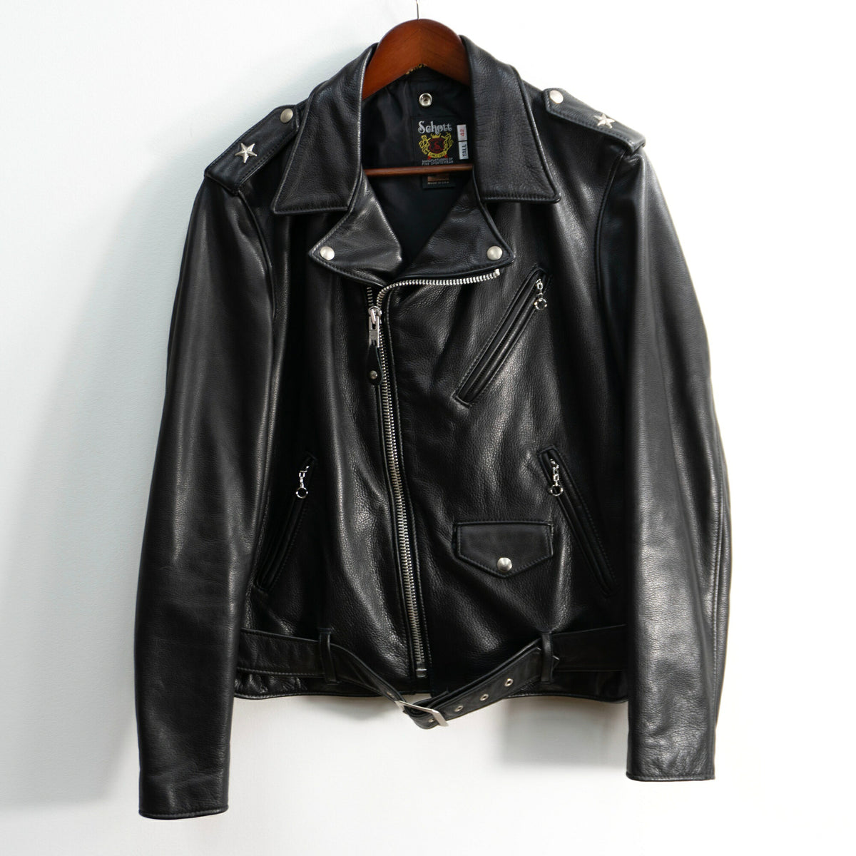 SCHOTT 516UST One Star Double Rider Jacket Black Size 42