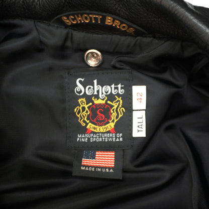 SCHOTT 516UST One Star Double Rider Jacket Black Size 42
