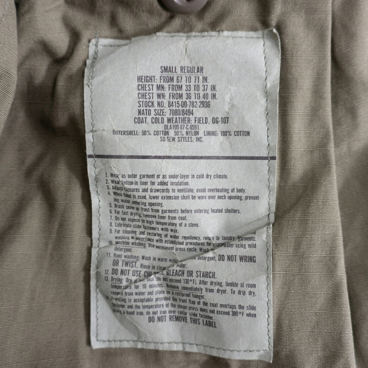 US ARMY 80s M-65 3rd Field Jacket Size SMALL-REGULAR